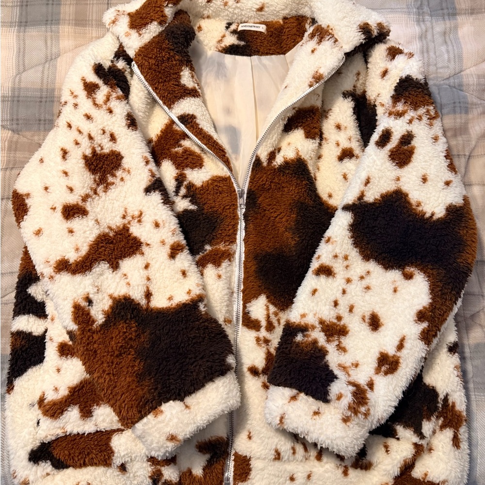 Cozy Brown and White Sherpa Jacket